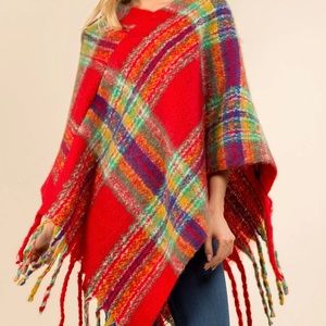 Brand new plaid poncho